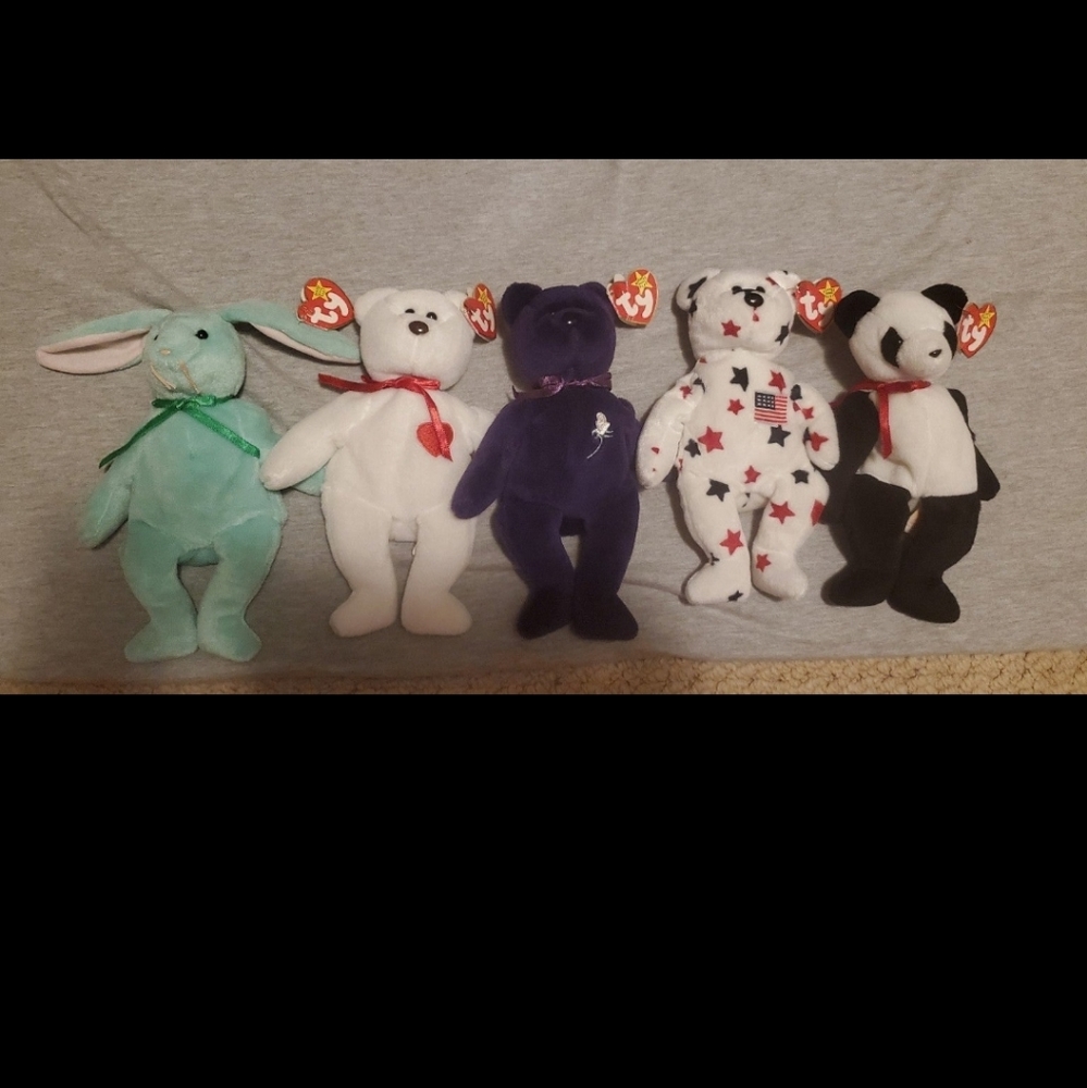 5 Retired Ty Beanie Babies